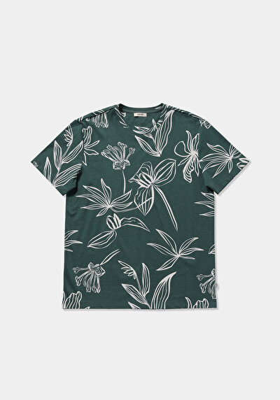 Image de T-shirt À Manches Courtes Vert Regular Fit Imprimé Homme