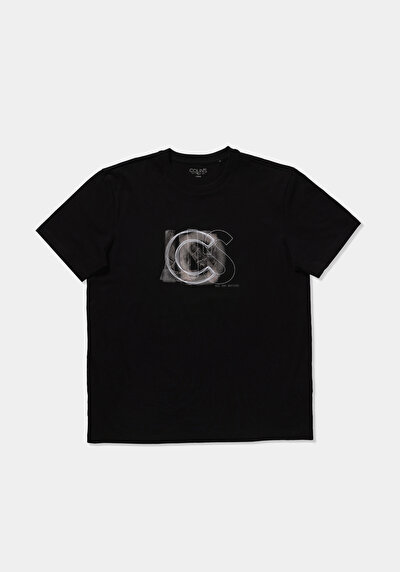 Image de T-shirt À Manches Courtes Noir Regular Fit Droit Homme