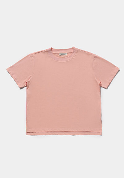 Image de T-shirt À Manches Courtes Saumon Regular Fit Droit Femme