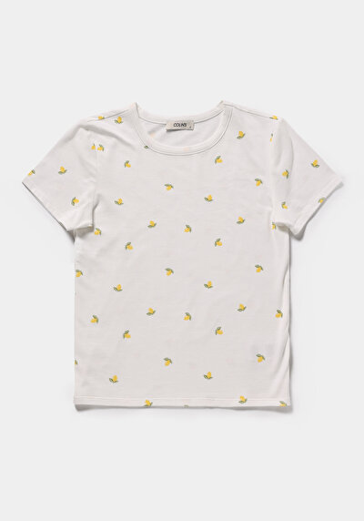 Image de T-shirt À Manches Courtes Blanc Slim Fit  Femme