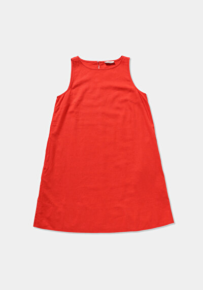 Image de Robe Rouge Regular Fit Sans Manches Mini Uni Femme