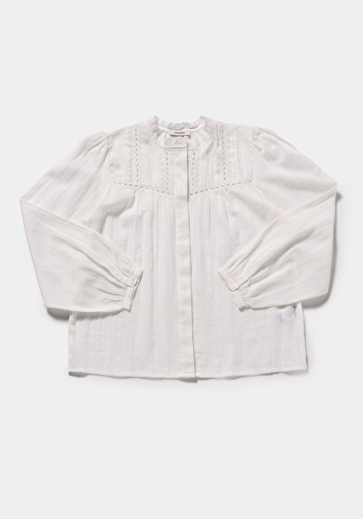 Image de Chemisier À Manches Longues Blanc Fashion Fit Femme