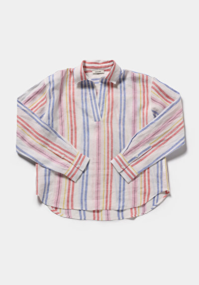 Image de Chemise À Manches Longues Multicolou Fashion Fit Rayé Uni Femme