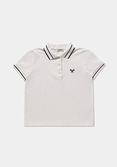 Image de Blanc Regular Fit  Brodé Pique Femme