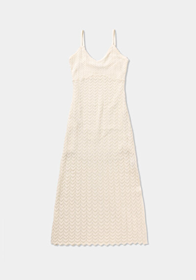 Afficher les détails de Robe Ecru Slim Fit  Maxi Tricots Femme