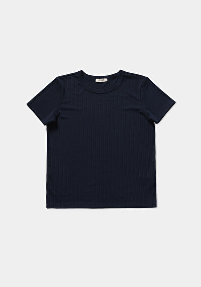 Image de T-shirt À Manches Courtes Marine Regular Fit Droit Femme