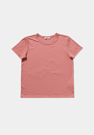 Image de T-shirt À Manches Courtes Rose Regular Fit Droit Femme