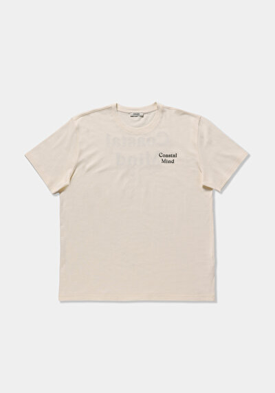 Image de T-shirt À Manches Courtes Ecru Comfort Fit Droit Homme