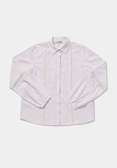 Image de Chemisier À Manches Longues Blanc Fashion Fit Femme