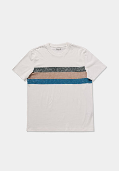 Image de T-shirt À Manches Courtes Blanc Regular Fit Droit Homme