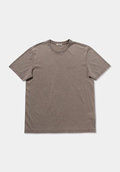 Image de T-shirt À Manches Courtes Beige Regular Fit Droit Homme