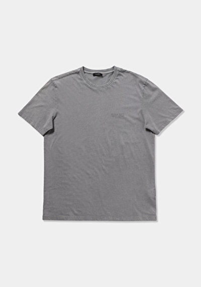 Image de T-shirt À Manches Courtes Gris Regular Fit Droit Homme