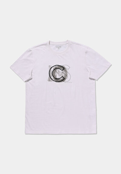 Image de T-shirt À Manches Courtes Blanc Regular Fit Droit Homme