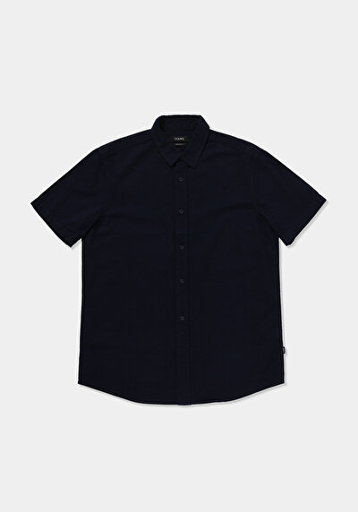 Image de Chemise À Manches Courtes Marine Droit Regular Fit Homme