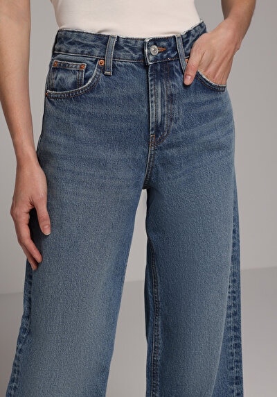 Image de 970 Berry Pantalon Wide Leg High Rise En Jean Regular Fit Femme
