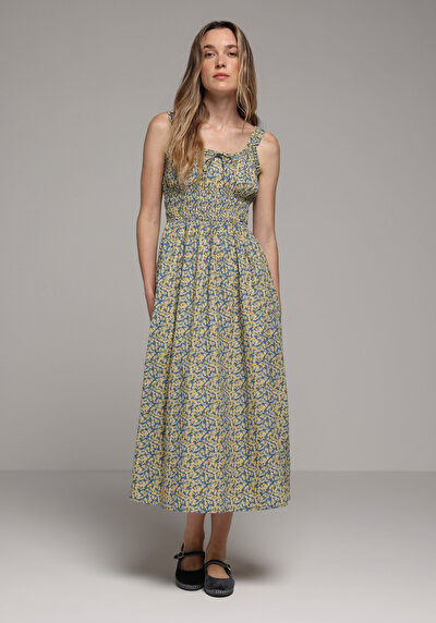 Image de Robe Bleu Regular Fit Mdi Popeline Femme