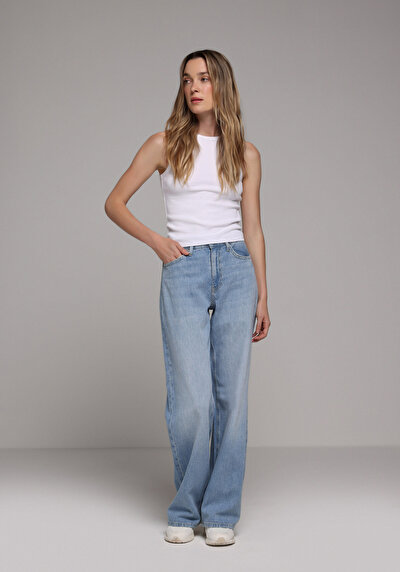 Image de 970 Berry Pantalon    En Jean Regular Fit Femme