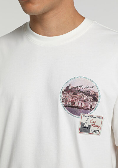 Image de T-shirt À Manches Courtes Blanc Comfort Fit Droit Homme
