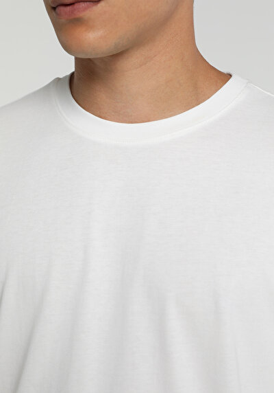 Image de T-shirt À Manches Courtes Blanc Comfort Fit Droit Homme