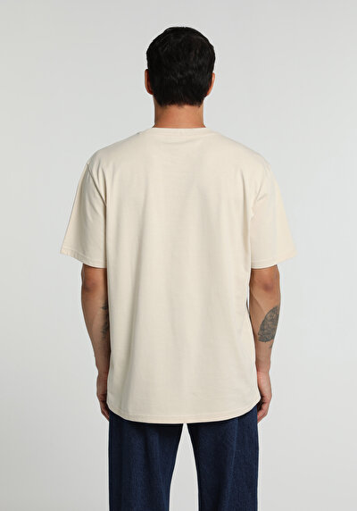 Image de T-shirt À Manches Courtes Beige Comfort Fit Droit Homme