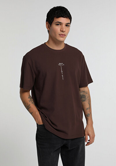 Image de T-shirt À Manches Courtes Marron Comfort Fit Jakarli Homme