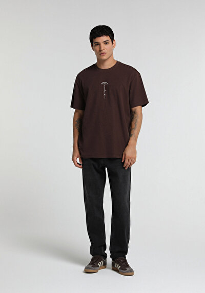 Image de T-shirt À Manches Courtes Marron Comfort Fit Jakarli Homme