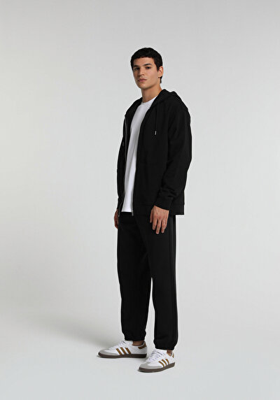 Image de Pantalon De Survêtement Noir Relaxed Fit Homme