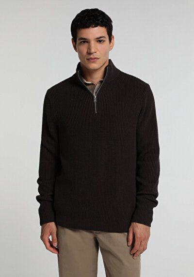 Image de Pull Marron Regular Fit Manches Longues  Homme