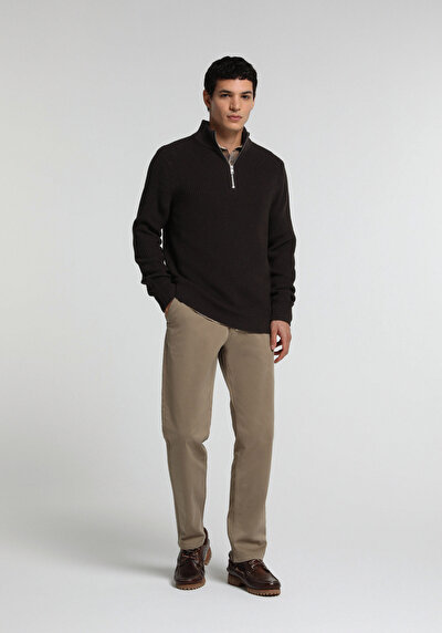 Image de Pull Marron Regular Fit Manches Longues  Homme