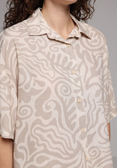 Image de Chemise À Manches Courtes Beige Fashion Fit Femme