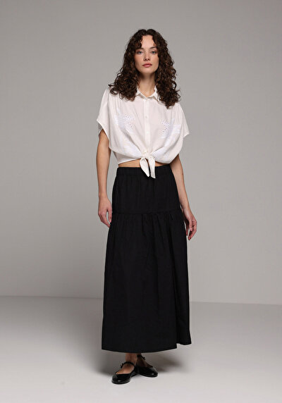 Image de Jupe Noir Droit Uni Maxi Femme