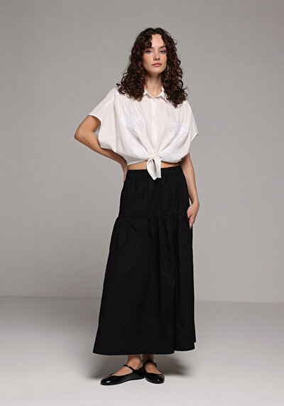 Image de Jupe Noir  Droit Uni Maxi Femme