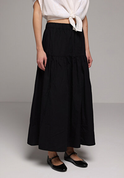 Image de Jupe Noir Droit Uni Maxi Femme