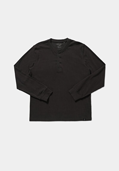 Image de T-shirt À Manches Longues Anthracite Slim Fit  Homme
