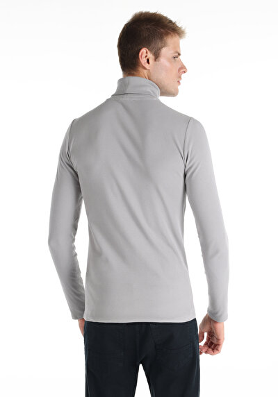 Image de T-shirt À Manches Longues Gris Slim Fit Homme