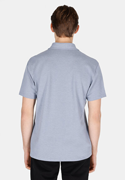 Image de T-shirt Polo À Manches Courtes Bleu Droit Comfort Fit Homme