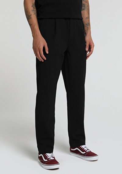 Image de Pantalon Anthracite Straight Leg Medium Rise Sergé Regular Fit Homme