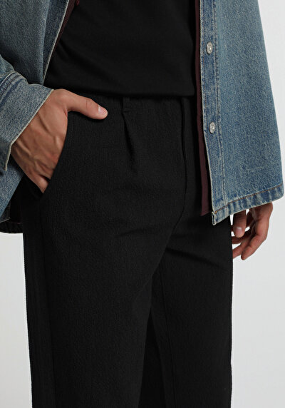 Image de Pantalon Anthracite Straight Leg Medium Rise Sergé Regular Fit Homme