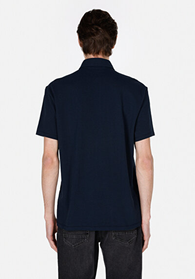 Image de T-shirt Polo À Manches Courtes Marine Droit Comfort Fit Homme