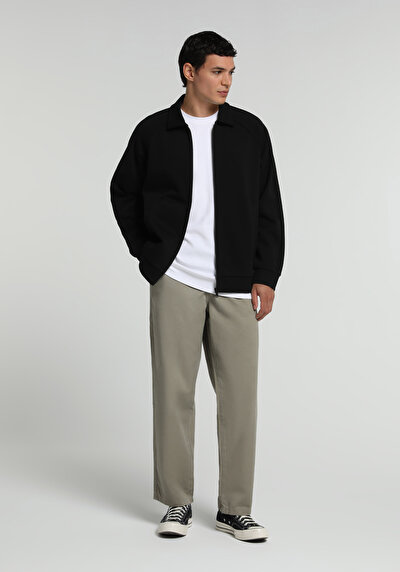 Image de Noir Regular Fit Manches Longues  Pique Homme