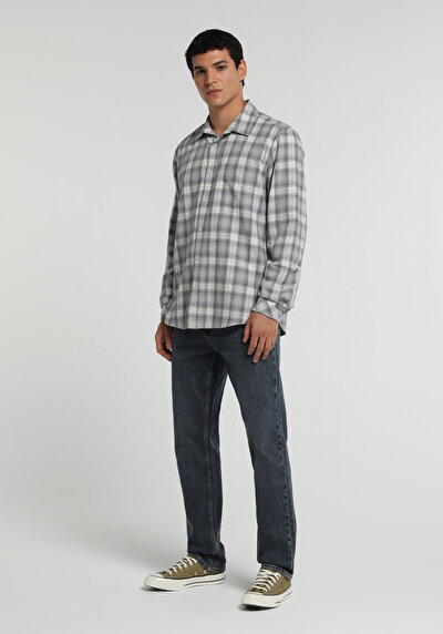 Image de Chemise À Manches Longues Vert Regular Fit Plaid Flanelle Homme