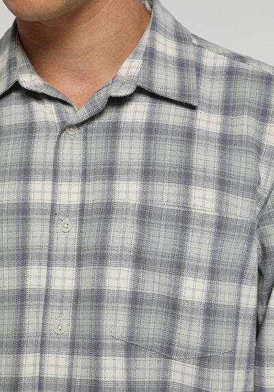 Image de Chemise À Manches Longues Vert Regular Fit Plaid Flanelle Homme