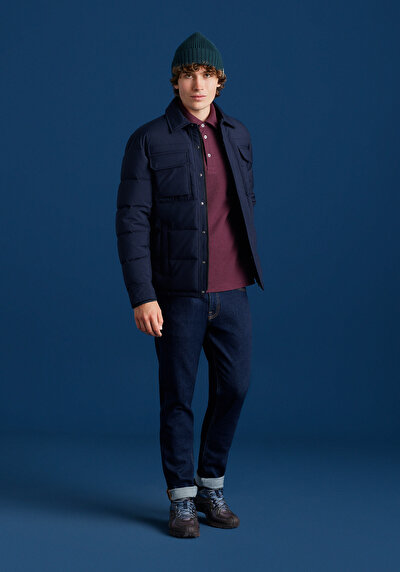 Image de Veste Marine Regular Fit Manches Longues  Matelassé Homme