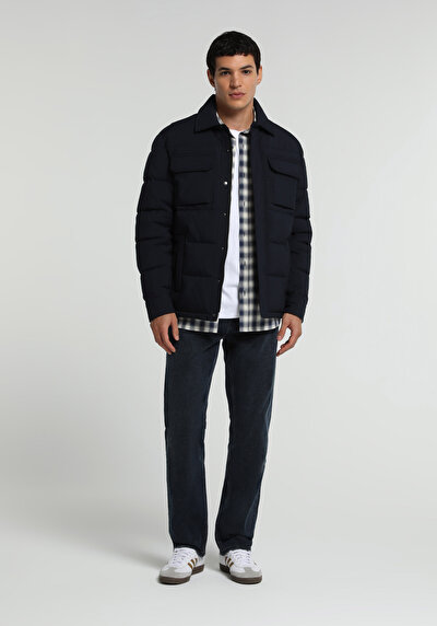 Image de Veste Marine Regular Fit Manches Longues  Matelassé Homme