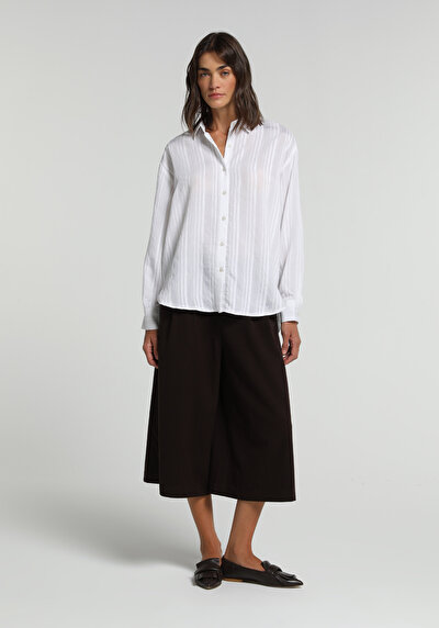 Image de Chemise À Manches Longues Blanc Boyfriend Fit Jakarli Ratière Femme
