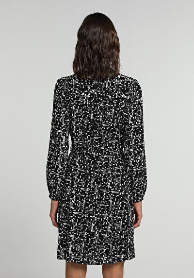 Image de Robe Noir Regular Fit Manches Longues Mdi Shally Femme