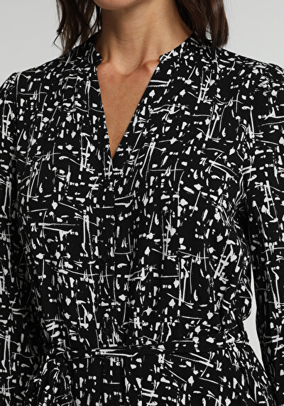 Image de Robe Noir Regular Fit Manches Longues Mdi Shally Femme