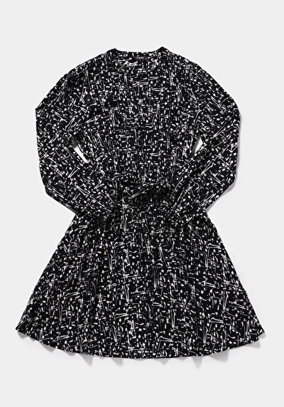 Image de Robe Noir Regular Fit Manches Longues Mdi Shally Femme