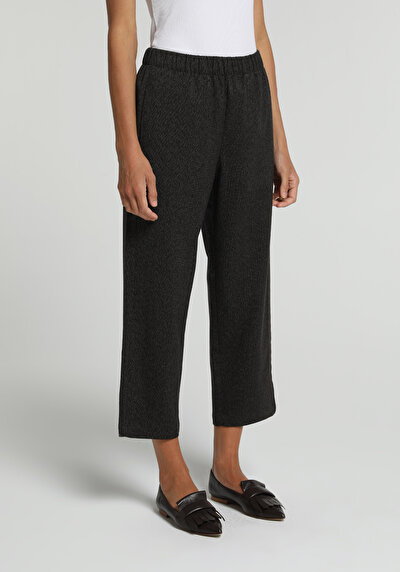 Image de Pantalon Anthracite  High Rise Sergé Regular Fit Femme