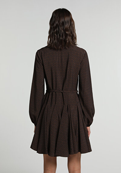 Image de Robe Marron Regular Fit Manches Longues Mini  Femme